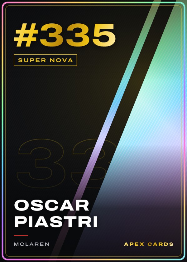 #335 Oscar Piastri — Super Nova — F1 Turbo Attax 2025