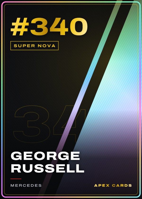 #340 George Russell — Super Nova — F1 Turbo Attax 2025