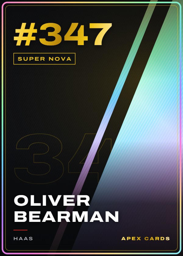 #347 Oliver Bearman — Super Nova — F1 Turbo Attax 2025