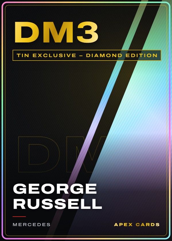 DM3 George Russell — Tin Exclusive – Diamond Edition — F1 Turbo Attax 2025