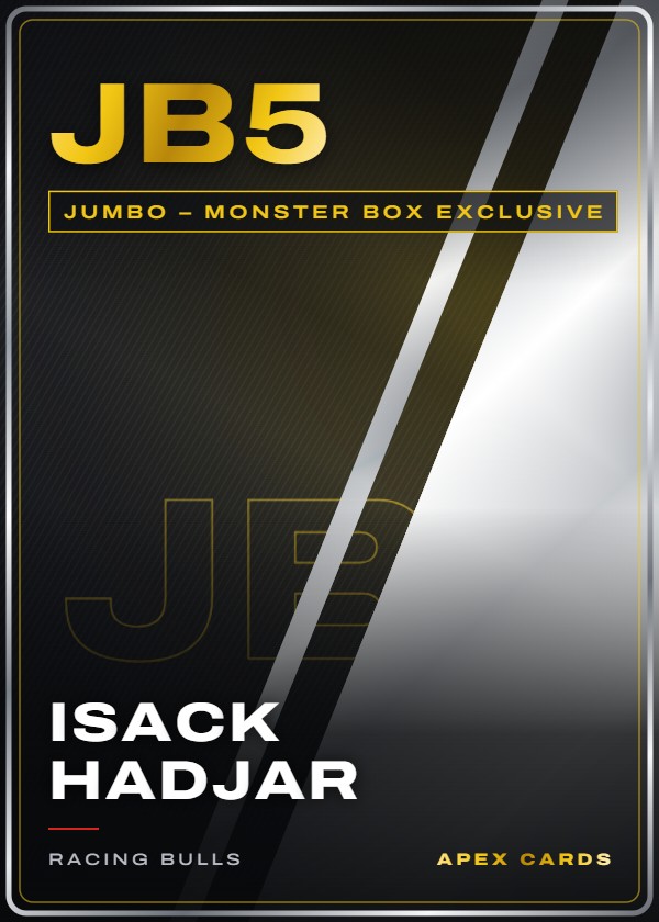 JB5 Isack Hadjar — Jumbo – Monster Box Exclusive — F1 Turbo Attax 2025