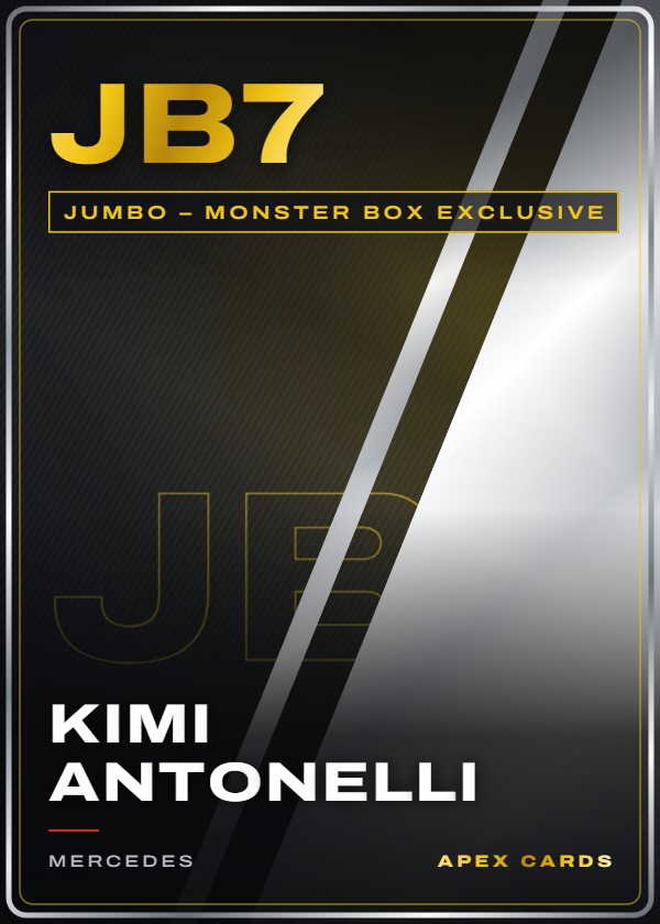 JB7 Kimi Antonelli — Jumbo – Monster Box Exclusive — F1 Turbo Attax 2025