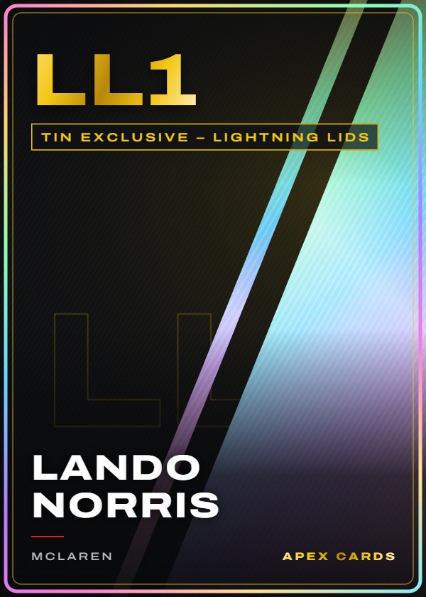 LL1 Lando Norris — Tin Exclusive – Lightning Lids — F1 Turbo Attax 2025