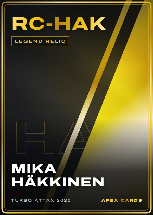 RC-HAK Mika Häkkinen — Legend Relic — F1 Turbo Attax 2025