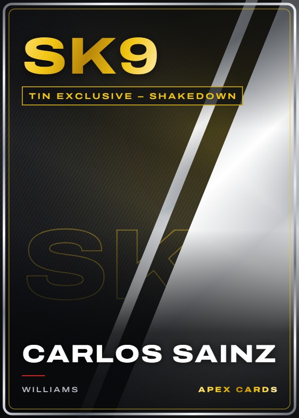 SK9 Carlos Sainz — Tin Exclusive – Shakedown — F1 Turbo Attax 2025