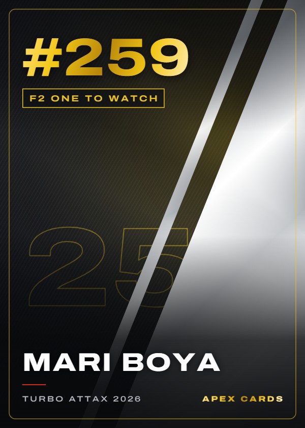 #259 Mari Boya — F2 One to Watch — F1 Turbo Attax 2026