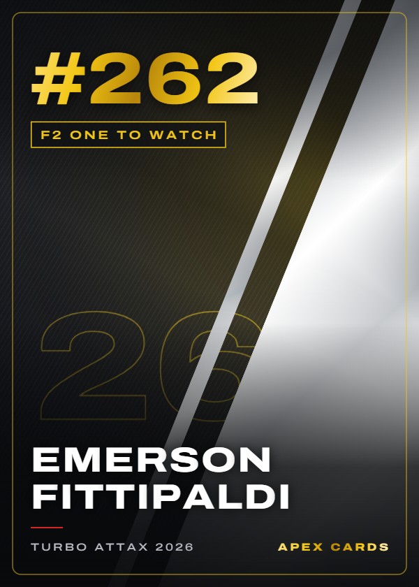 #262 Emerson Fittipaldi — F2 One to Watch — F1 Turbo Attax 2026
