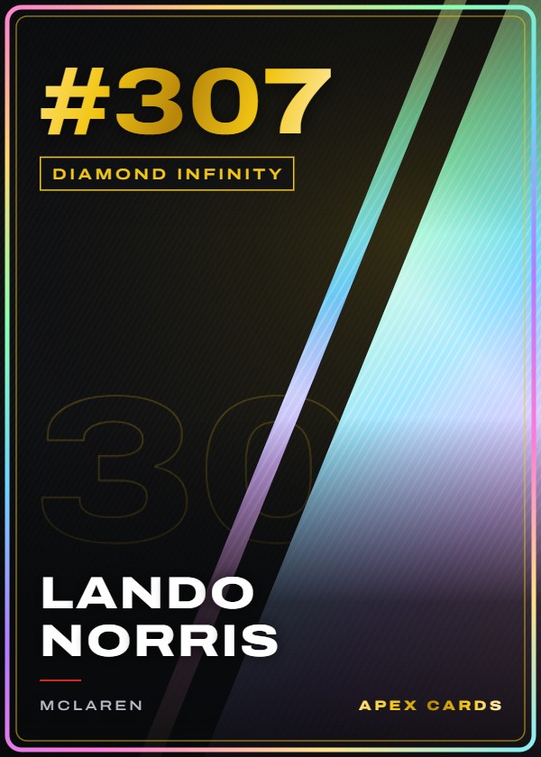 #307 Lando Norris — Diamond Infinity — F1 Turbo Attax 2026