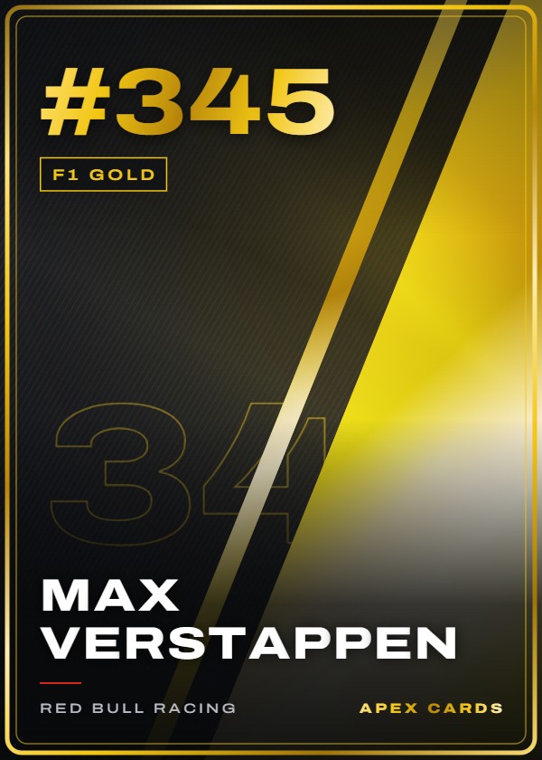 #345 Max Verstappen — F1 Gold — F1 Turbo Attax 2026