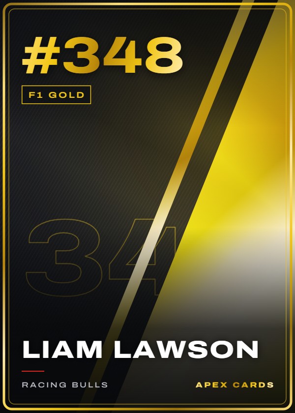 #348 Liam Lawson — F1 Gold — F1 Turbo Attax 2026