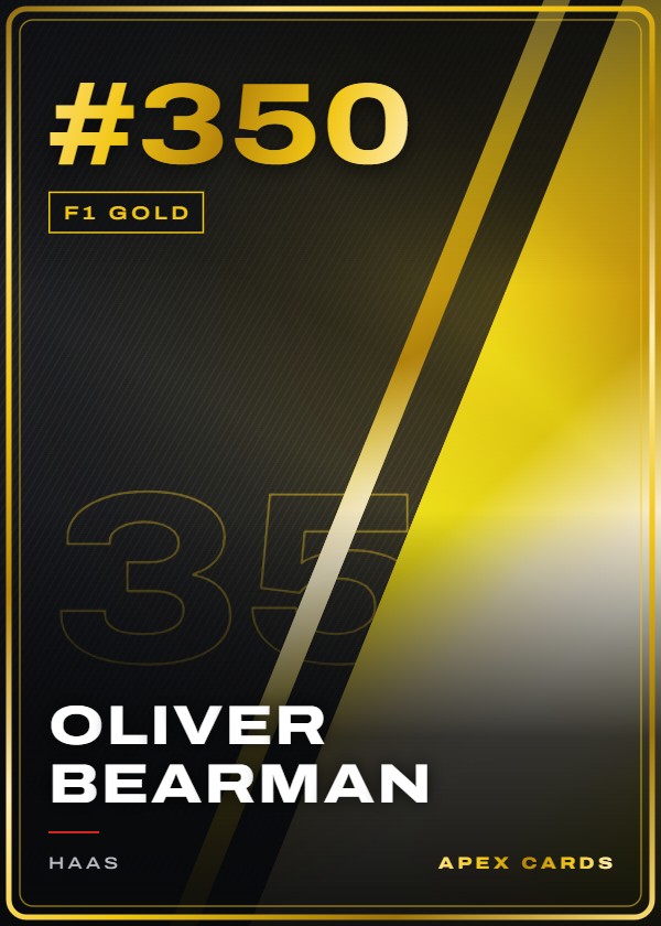 #350 Oliver Bearman — F1 Gold — F1 Turbo Attax 2026