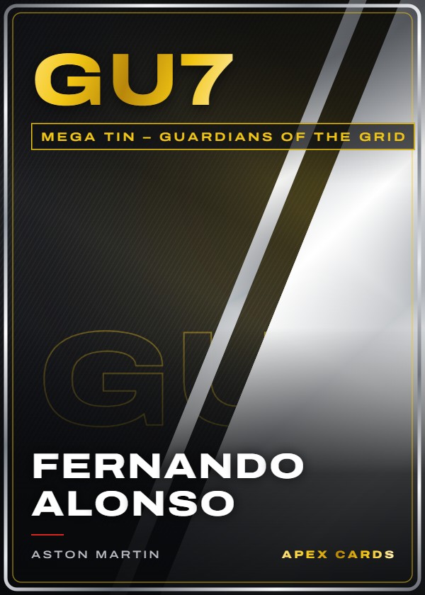GU7 Fernando Alonso — Mega Tin – Guardians of the Grid — F1 Turbo Attax 2026