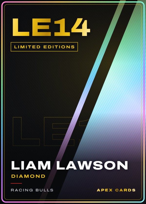 LE14 Liam Lawson (Diamond) — Limited Editions — F1 Turbo Attax 2026