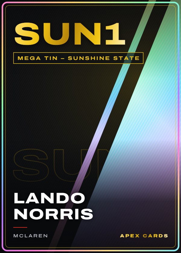 SUN1 Lando Norris — Mega Tin – Sunshine State — F1 Turbo Attax 2026