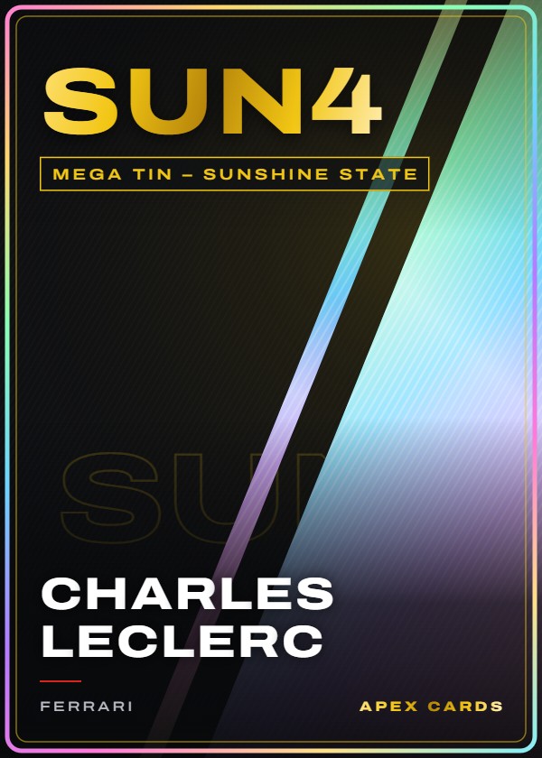 SUN4 Charles Leclerc — Mega Tin – Sunshine State — F1 Turbo Attax 2026