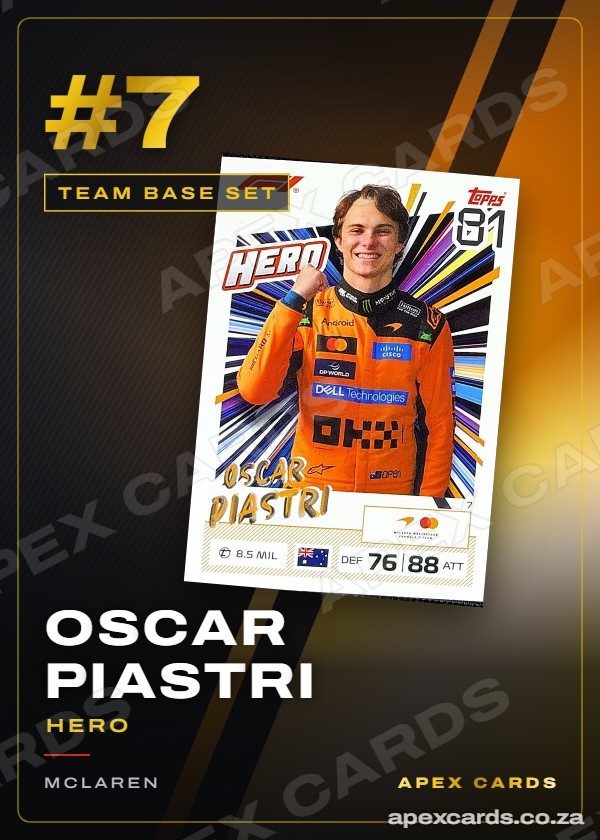 #7 Oscar Piastri (Hero) — Team Base Set — F1 Turbo Attax 2026