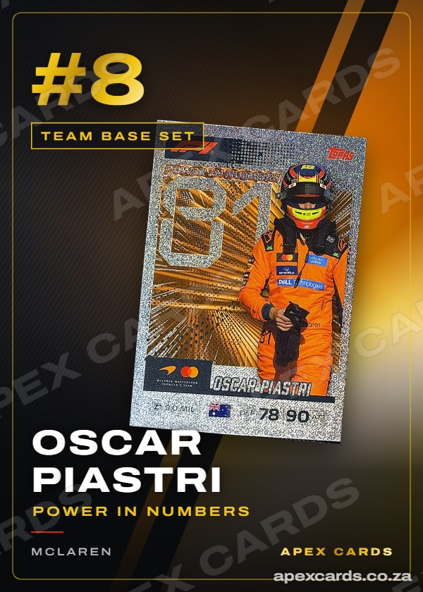 #8 Oscar Piastri (Power in Numbers) — McLaren – Apex Cards