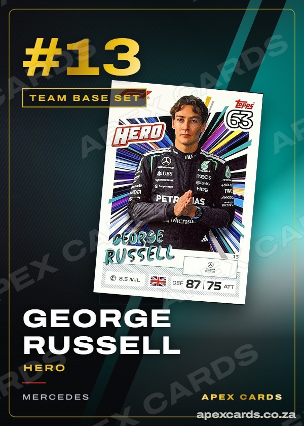 #13 George Russell (Hero) — Team Base Set — F1 Turbo Attax 2026