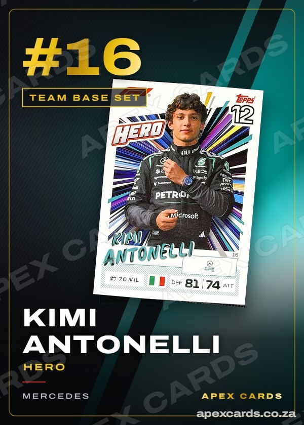 #16 Kimi Antonelli (Hero) — Team Base Set — F1 Turbo Attax 2026