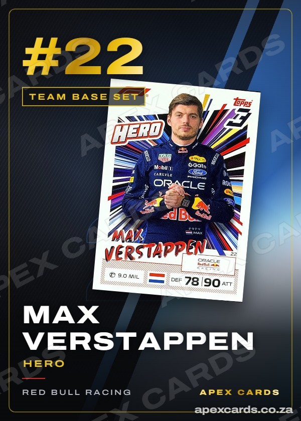 #22 Max Verstappen (Hero) — Team Base Set — F1 Turbo Attax 2026