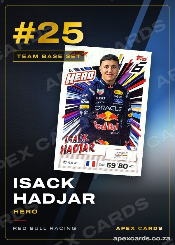 #25 Isack Hadjar (Hero) — Team Base Set — F1 Turbo Attax 2026