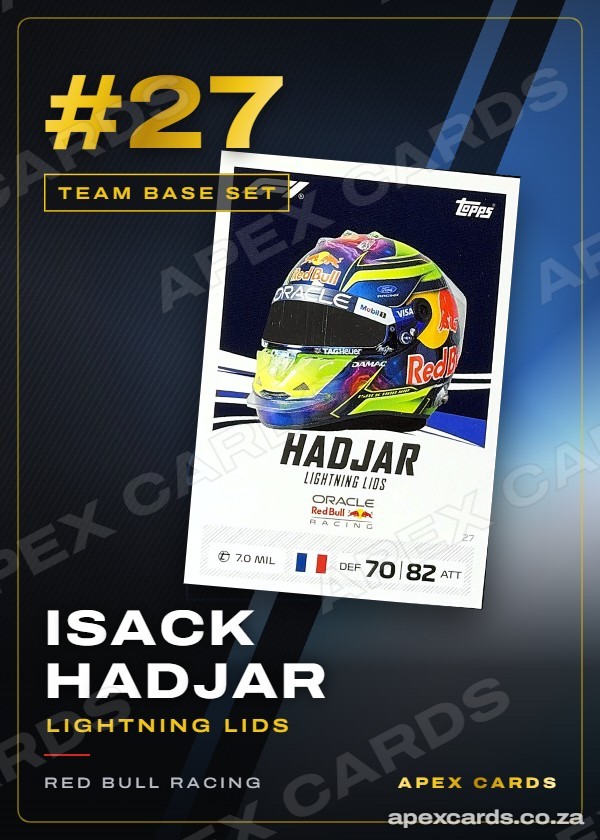 #27 Isack Hadjar (Lightning Lids) — Team Base Set — F1 Turbo Attax 2026