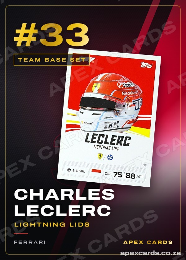 #33 Charles Leclerc (Lightning Lids) — Team Base Set — F1 Turbo Attax 2026