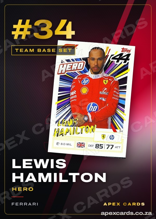 #34 Lewis Hamilton (Hero) — Team Base Set — F1 Turbo Attax 2026