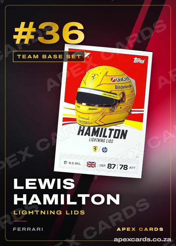 #36 Lewis Hamilton (Lightning Lids) — Team Base Set — F1 Turbo Attax 2026