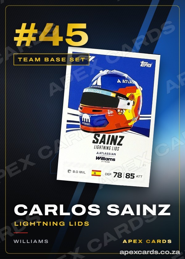 #45 Carlos Sainz (Lightning Lids) — Team Base Set — F1 Turbo Attax 2026