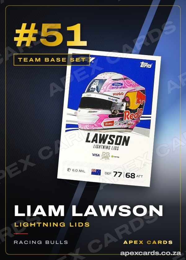 #51 Liam Lawson (Lightning Lids) — Team Base Set — F1 Turbo Attax 2026