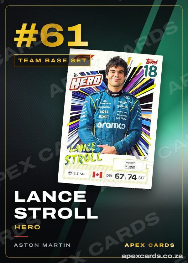 #61 Lance Stroll (Hero) — Team Base Set — F1 Turbo Attax 2026