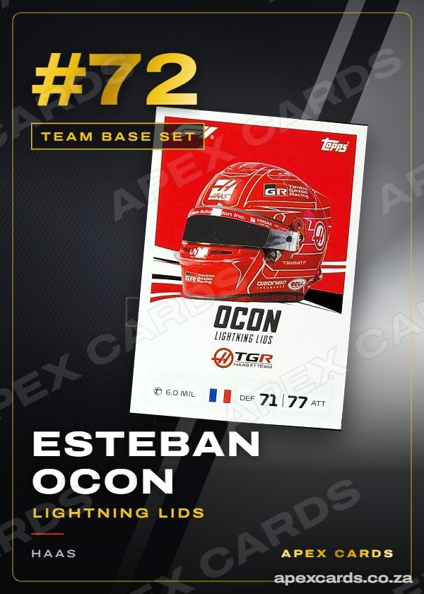 #72 Esteban Ocon (Lightning Lids) — Team Base Set — F1 Turbo Attax 2026