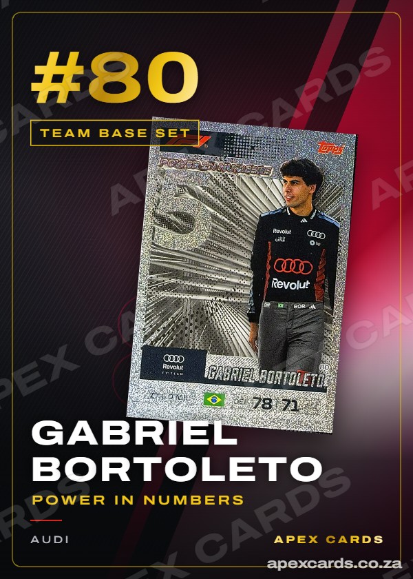 #80 Gabriel Bortoleto (Power in Numbers) — Audi – Apex Cards
