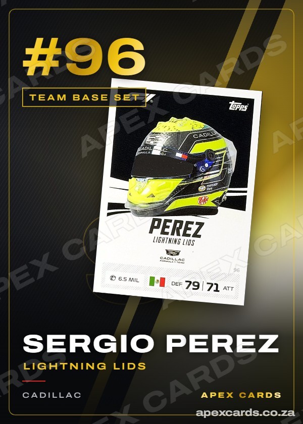 #96 Sergio Perez (Lightning Lids) — Team Base Set — F1 Turbo Attax 2026