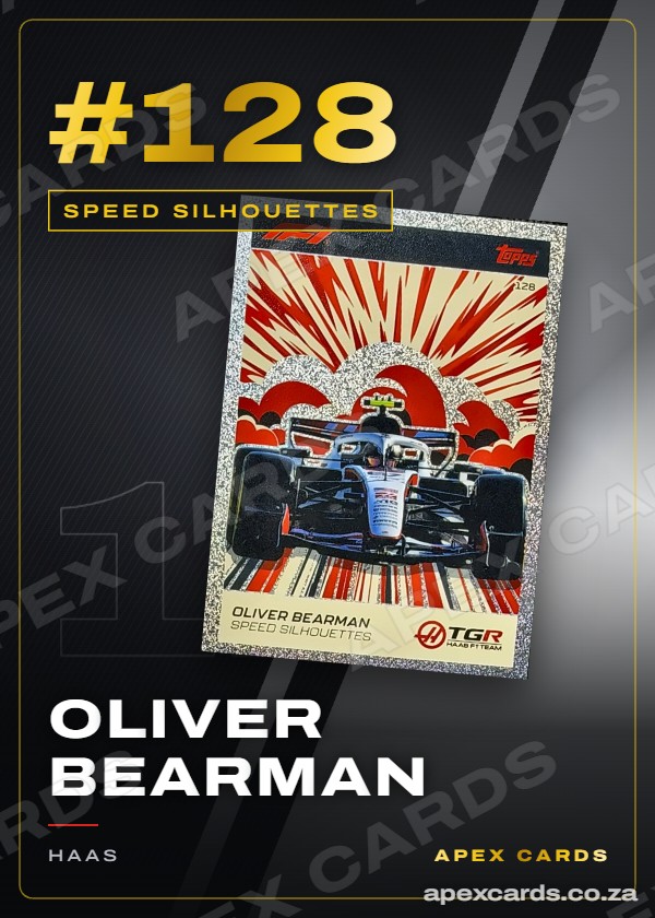 #128 Oliver Bearman — Speed Silhouettes – Apex Cards