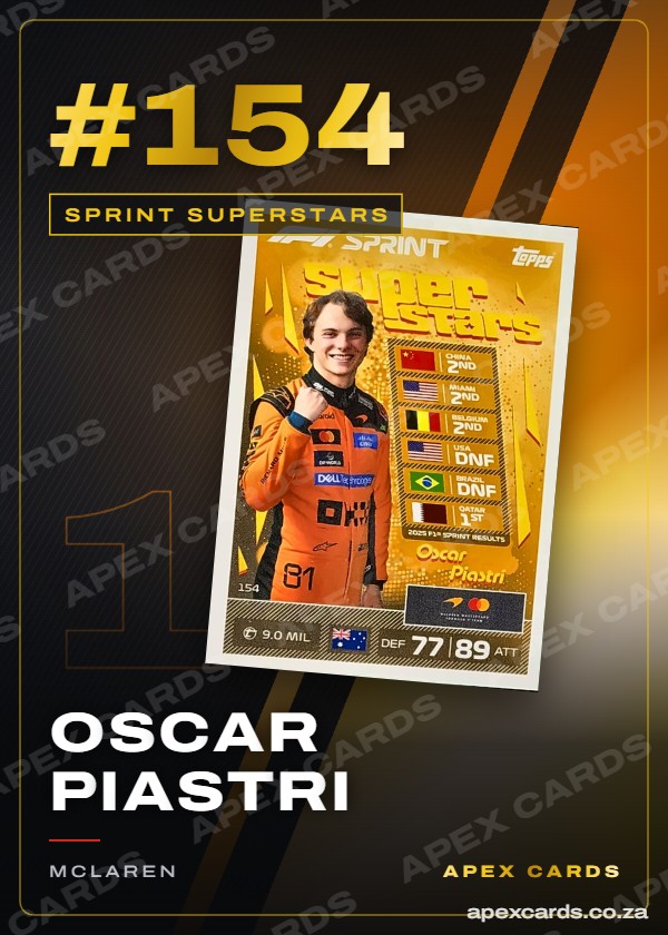 #154 Oscar Piastri – Sprint Superstars (Turbo Attax 2026)