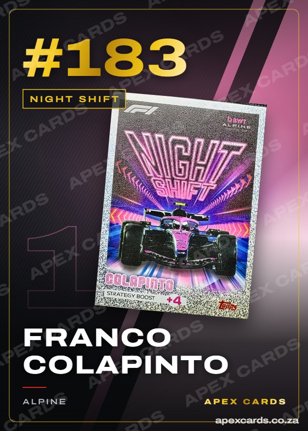 #183 Franco Colapinto – Night Shift (Turbo Attax 2026)