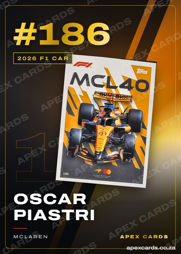 #186 Oscar Piastri – 2026 F1 Car (Turbo Attax 2026)