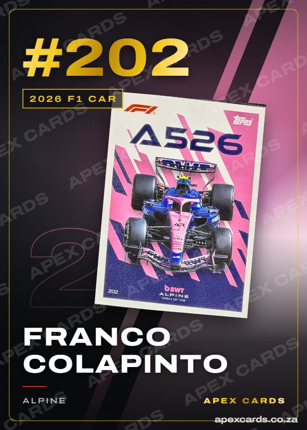 #202 Franco Colapinto – 2026 F1 Car (Turbo Attax 2026)