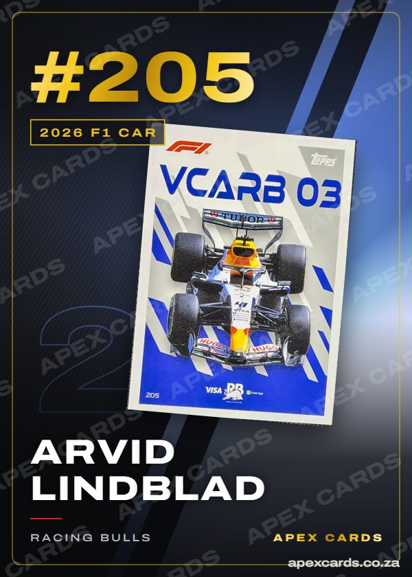 #205 Arvid Lindblad – 2026 F1 Car (Turbo Attax 2026)
