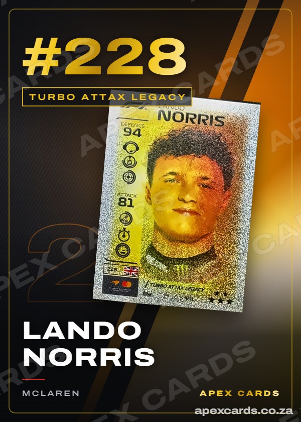 #228 Lando Norris — Turbo Attax Legacy – Apex Cards