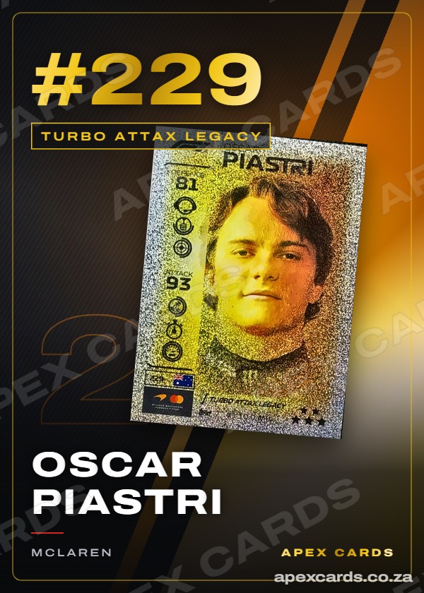 #229 Oscar Piastri — Turbo Attax Legacy – Apex Cards
