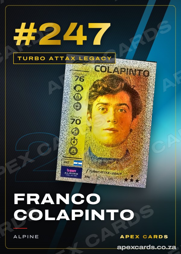 #247 Franco Colapinto — Turbo Attax Legacy – Apex Cards
