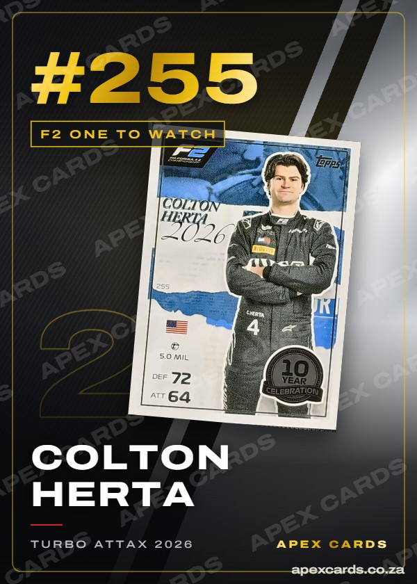 #255 Colton Herta – F2 One to Watch (Turbo Attax 2026)