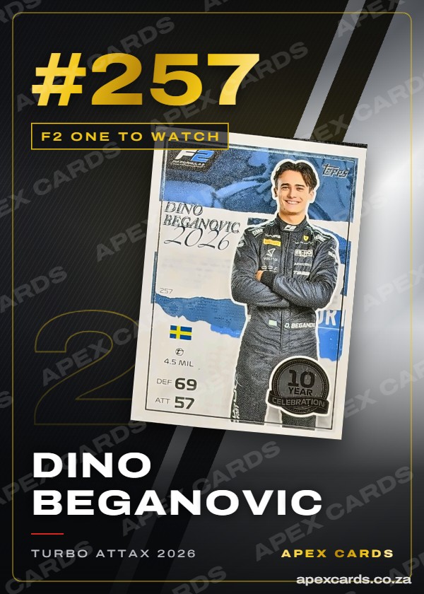 #257 Dino Beganovic – F2 One to Watch (Turbo Attax 2026)