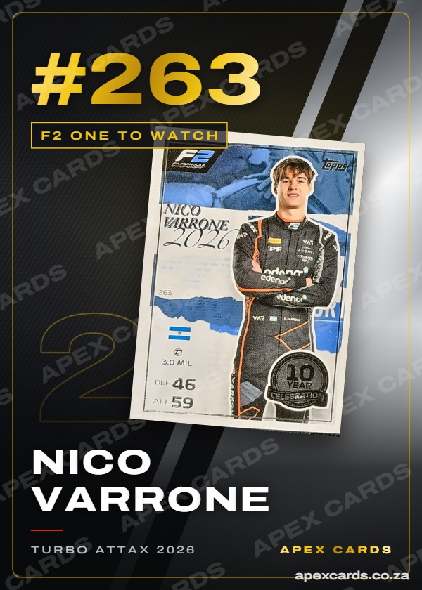 #263 Nico Varrone – F2 One to Watch (Turbo Attax 2026)