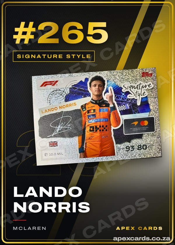#265 Lando Norris — Signature Style – Apex Cards