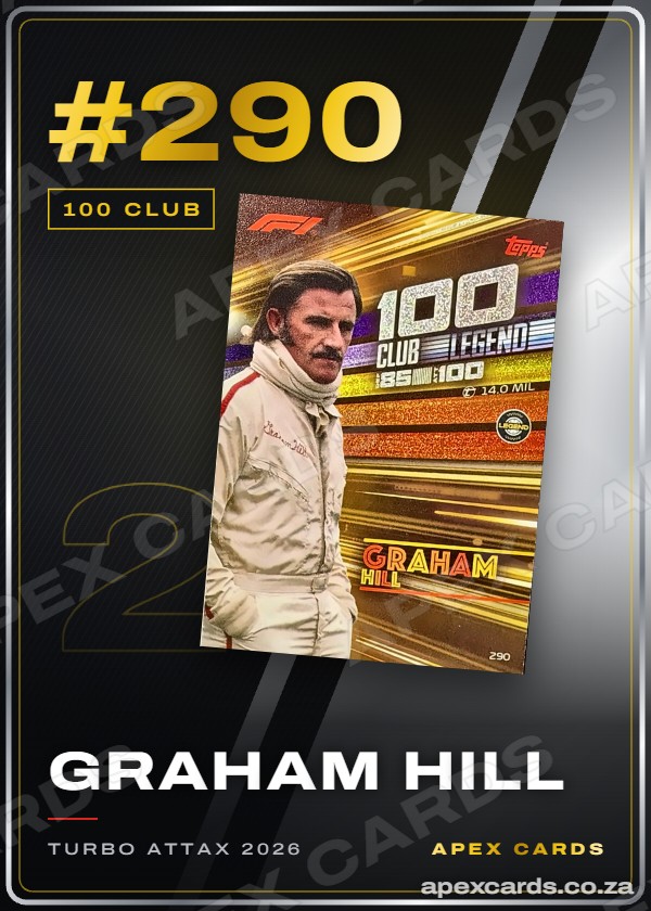 #290 Graham Hill — 100 Club – Apex Cards