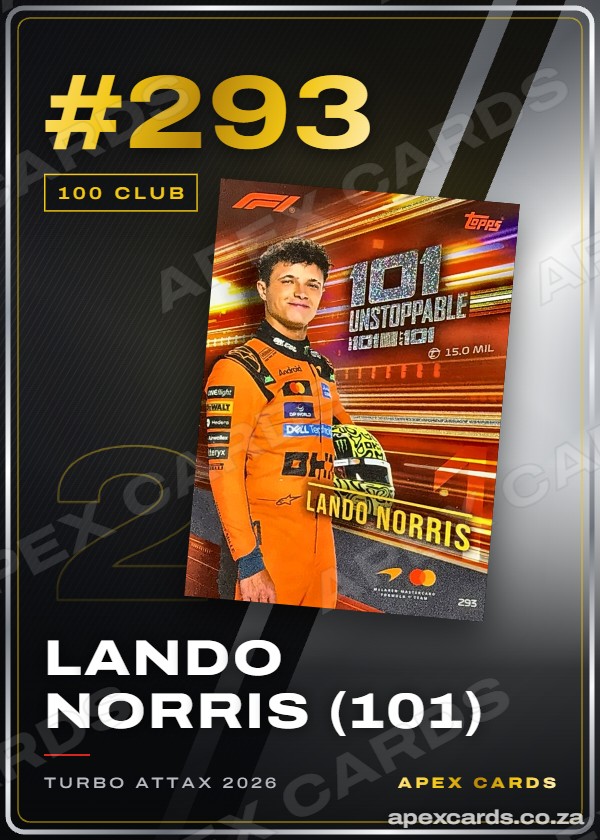 #293 Lando Norris (101) — 100 Club – Apex Cards